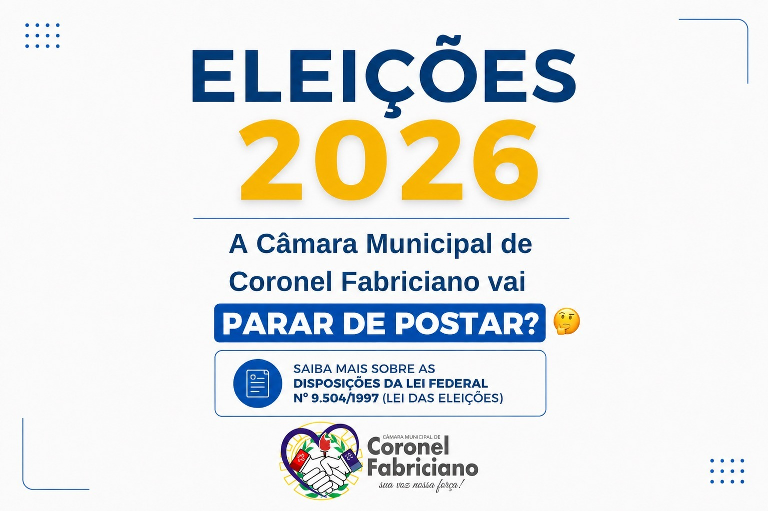 O que se pode publicar no período eleitoral no site da Câmara Municipal de Etilândia
